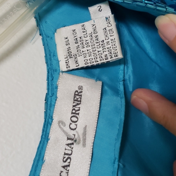 Vintage silk and beaded/sequined‎ mini dress - Picture 4 of 14